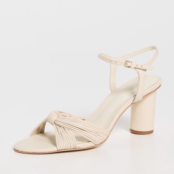 Reformation Cream Strappy Block Heels